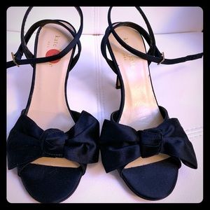 Kate Spade Satin Navy Blue Heels